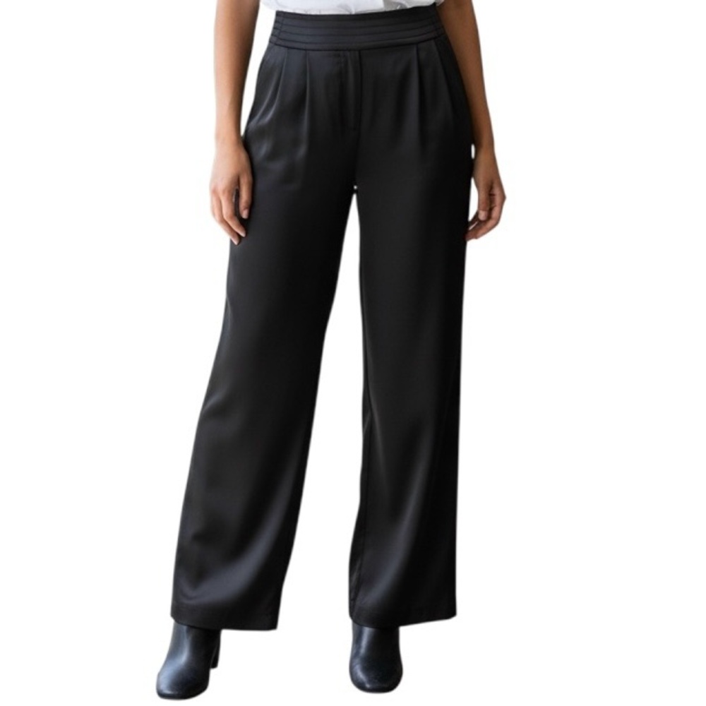 Trina Turk Los Angeles Dress Pants Women’s Sz 4 Black Wide Leg Office Casual
